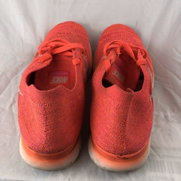 Nike Womens Free RN Flyknit 831070-801 Orange Running Shoes Sneakers Size 8 - Picture 4 of 6